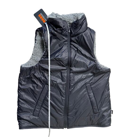 BASS OUTDOOR Women's Reversible Zip-Front Vest BLACK/GRAY NWT SIZE XS - Picture 13 of 13